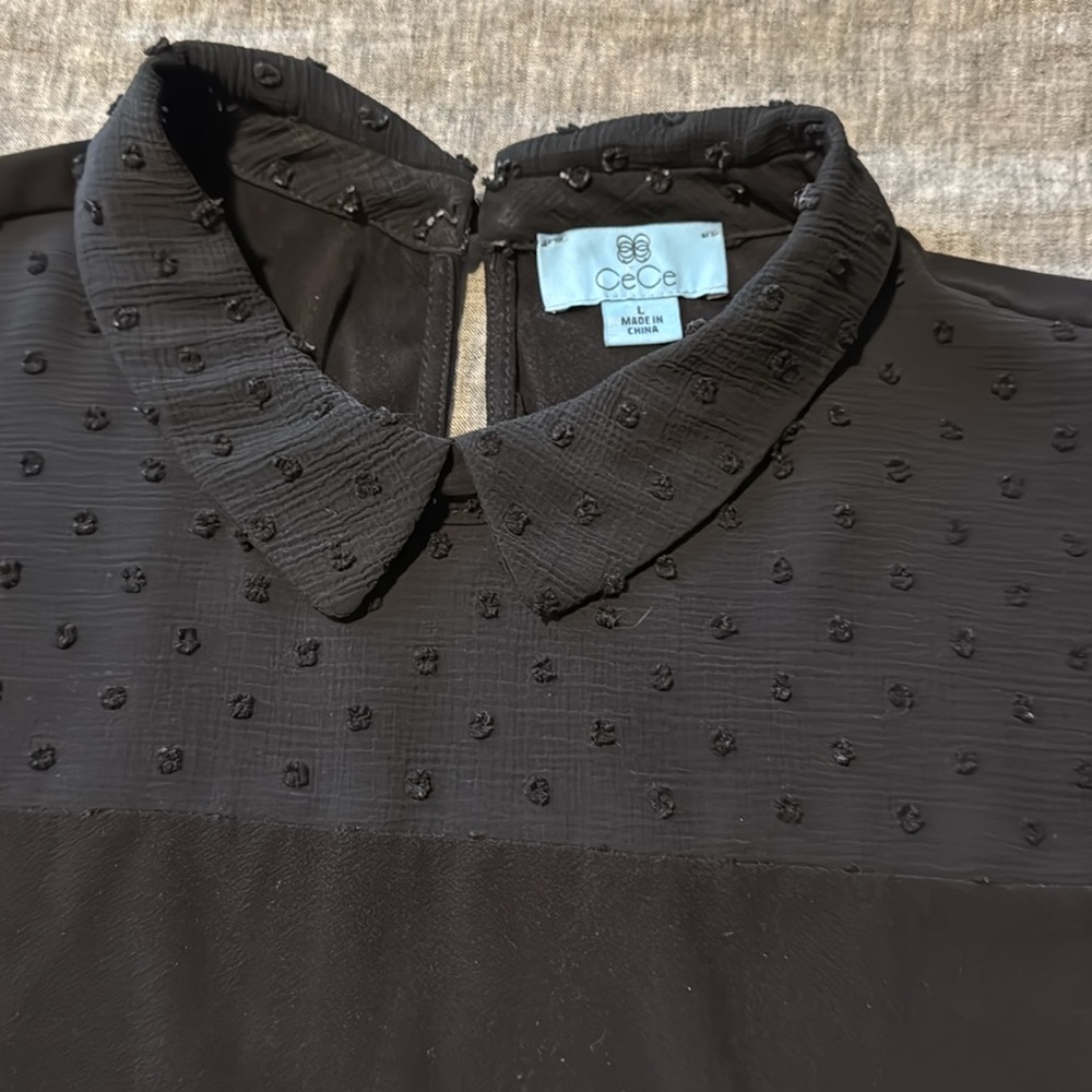 Black Polka Dot Women's Top